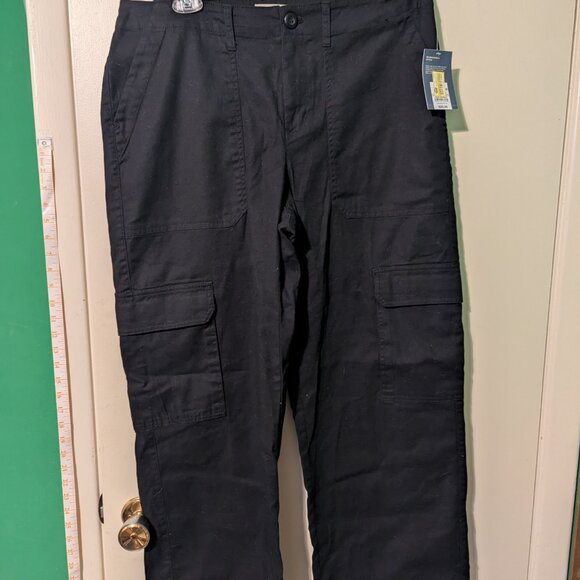 Universal Thread Black Linen Blend Cargo pants wide leg - Picture 2 of 11